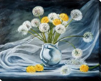 Картина маслом Одуванчики №741