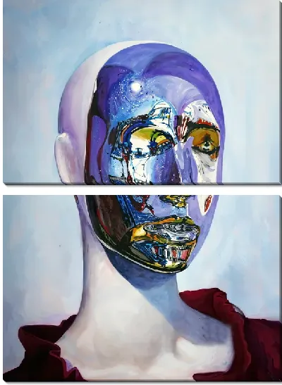 Модульная картина Безликий синий