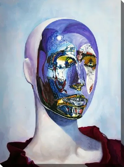 Картина маслом Безликий синий