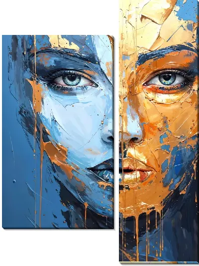 Модульная картина Золотое лицо
