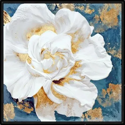 Белая роза с золотом