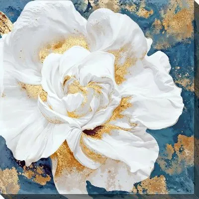 Белая роза с золотом