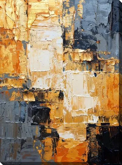 Картина маслом Абстракция золотой текстуры