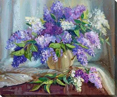 Постер Натюрморт с букетом сирени №2