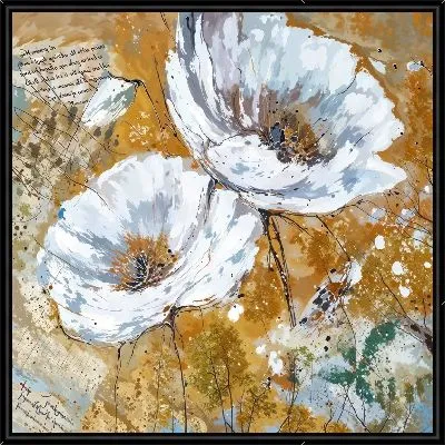 Бело-золотые маки