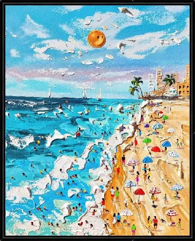 Картина Яркий пляж и море