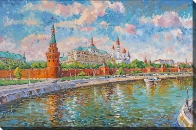 Картина маслом Москва из фанатазий
