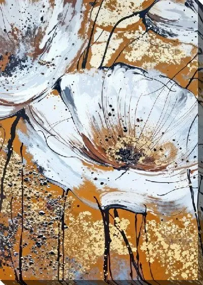 Постер Стильные белые маки