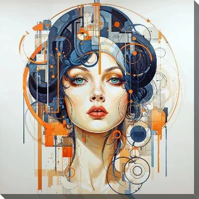 Картина маслом Стильный портрет девушки в стиле арт