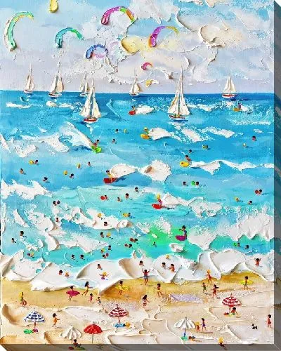 Картина маслом Яркий пляж и море №3