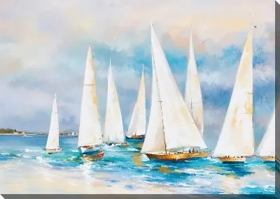 Картина маслом Регата с парусниками в море