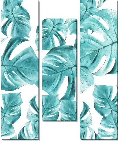 Модульная картина Тропические листья монстеры №31