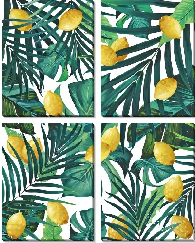 Модульная картина Тропические листья монстеры №32