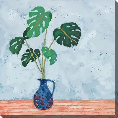 Картина маслом Тропические листья монстеры №35