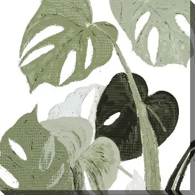 Картина маслом Тропические листья монстеры №39