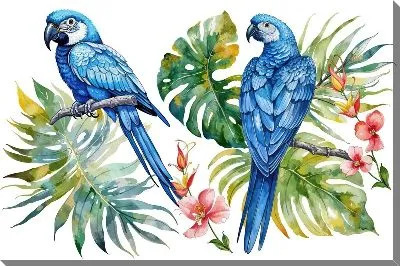 Картина маслом Тропические листья монстеры №41