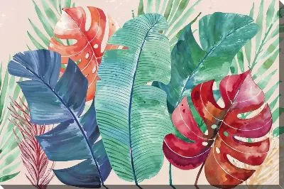 Картина маслом Тропические листья монстеры №43