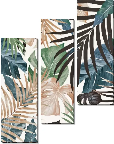 Модульная картина Тропические листья монстеры №44