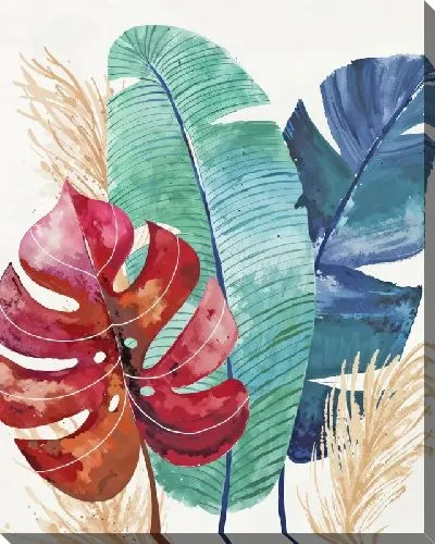 Картина маслом Тропические листья монстеры №45