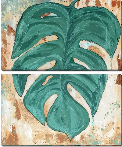 Модульная картина Тропические листья монстеры №46