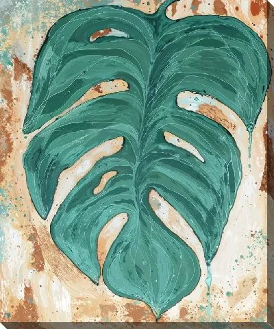 Картина маслом Тропические листья монстеры №46