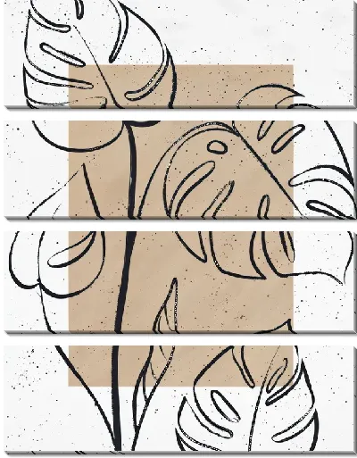 Модульная картина Тропические листья монстеры №49