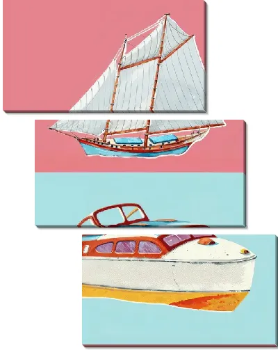 Модульная картина Парусник №301