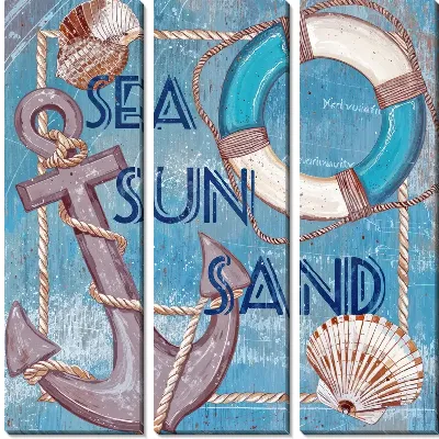 Модульная картина Якорь и спасательный круг