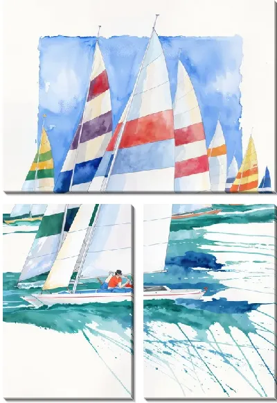 Модульная картина Парусник №3111