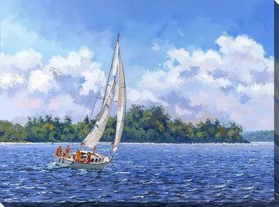 Картина маслом Парусник №355