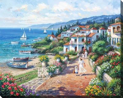 Картина маслом Яркий приморский пейзаж