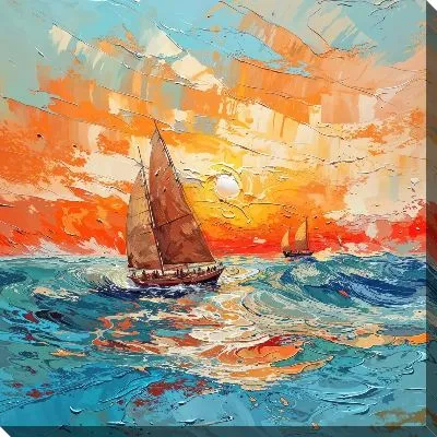 Картина маслом Парусник №371