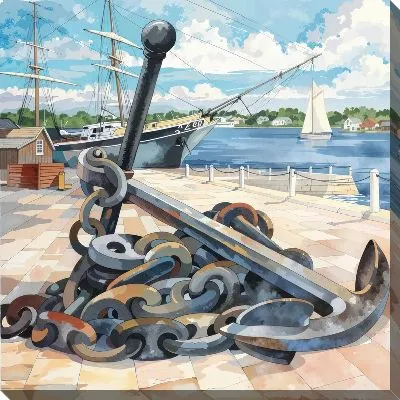 Картина маслом Якорь корабельный