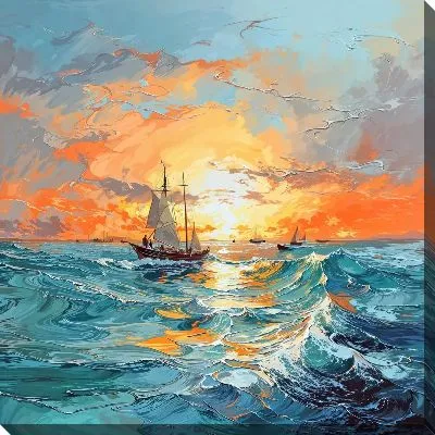 Картина маслом Парусник №383