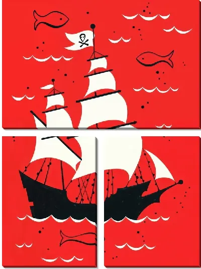 Модульная картина Парусник №390