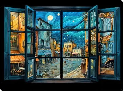 Картина маслом Окно №2