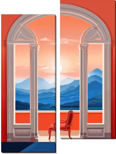 Модульная картина Окно №6