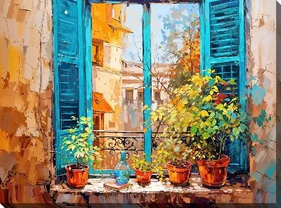 Картина маслом Окно №7