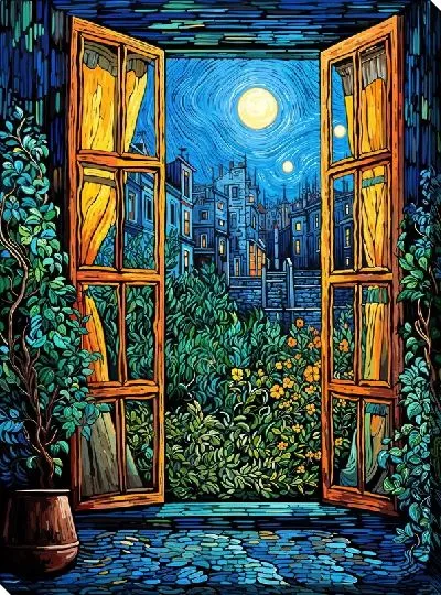 Картина маслом Окно №8