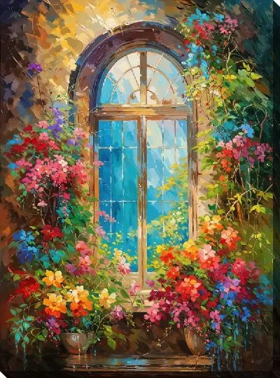 Картина маслом Окно №26