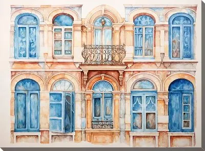 Картина маслом Окна №28