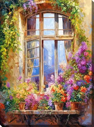 Картина маслом Окно №38