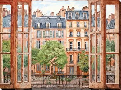 Картина маслом Окно №42