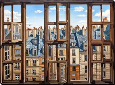 Картина маслом Окно №44