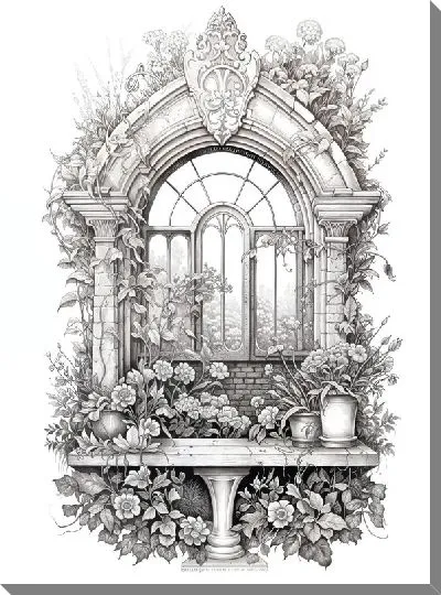 Картина маслом Окно №47