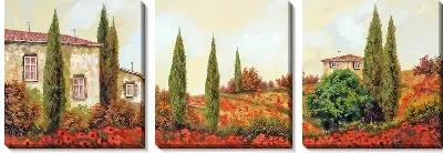 Модульная картина Полевые маки в Тоскане №2