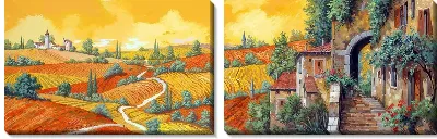 Модульная картина Полевые маки в Тоскане №3