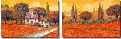 Модульная картина Полевые маки в Тоскане №4