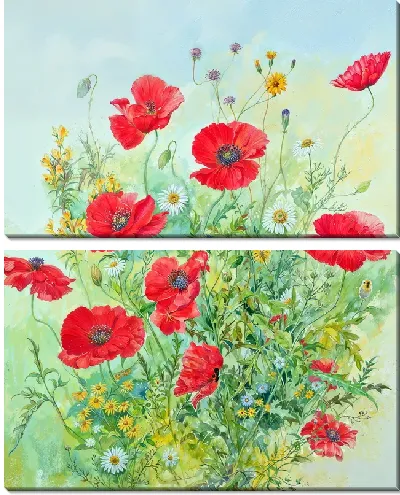 Модульная картина Маки №120