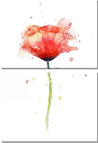 Модульная картина Мак цветок №121